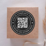 Website Link QR Code Minimal Business Name Black Classic Round Sticker<br><div class="desc">Simple business sticker with your QR code website link. For more advanced customisation of this design,  please click the BLUE DESIGN TOOL BUTTON above!  Matching items are also available.</div>