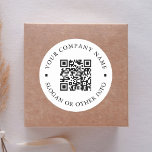Website Link QR Code Minimal Business Name  Classic Round Sticker<br><div class="desc">Simple business sticker with your QR code website link. For more advanced customisation of this design,  please click the BLUE DESIGN TOOL BUTTON above!  Matching items are also available.</div>