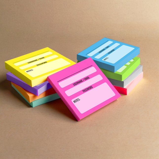 Website Password Post-It Notes (Yellow) (Creator Uploaded)