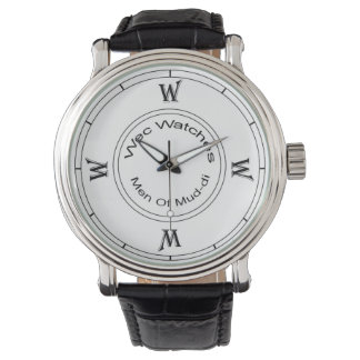 Wec W White Faced Leather Watch