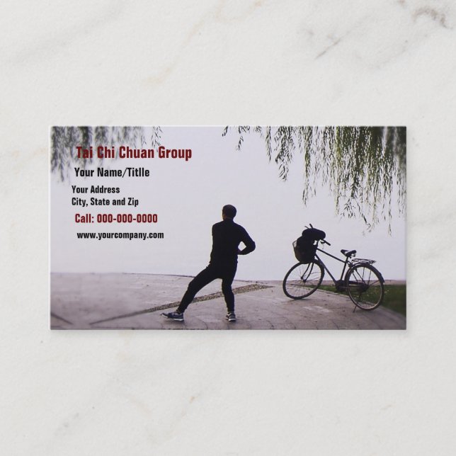 Wecoming A Brand New Day With Tai Chi Business Card (Front)