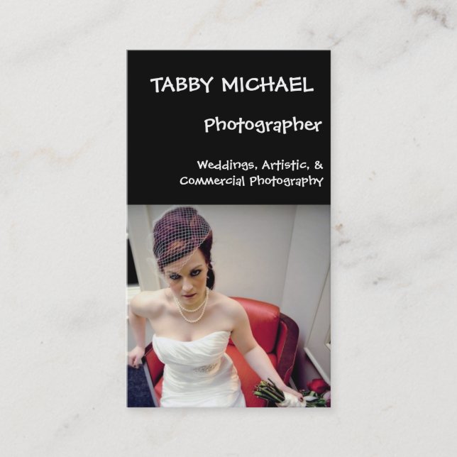 wed7, TABBY MICHAEL, Photographer, Weddings, Ar... Business Card (Front)