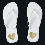 wed love celebration personalised gold heart jandals<br><div class="desc">For a married couple,  a romantic design with their initials (Mr.   Mrs.) in a graphic faux golden heart on white...  to bring comfort and ease to all your wedding planning events...   perfect to wear both before and after the wedding</div>