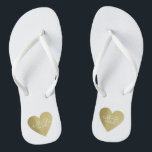 wed love celebration personalised gold heart jandals<br><div class="desc">For a married couple,  a romantic design with their initials (Mr.   Mrs.) in a graphic faux golden heart on white...  to bring comfort and ease to all your wedding planning events...   perfect to wear both before and after the wedding</div>