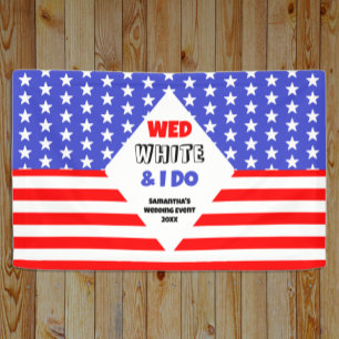 Wed, White & I Do Patriotic Wedding Event Banner