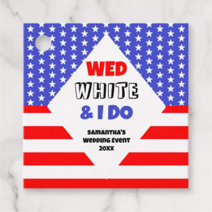Wed, White & I Do Patriotic Wedding Event Favour Tags