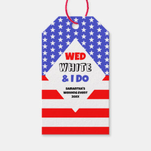 Wed, White & I Do Patriotic Wedding Event Gift Tags