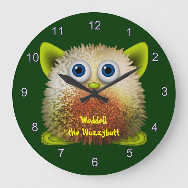 Weddell the Wuzzybutt Kids' Fun Cartoon Clock (Front)