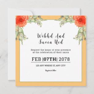 Weddign Square Gatefold Invitation Card