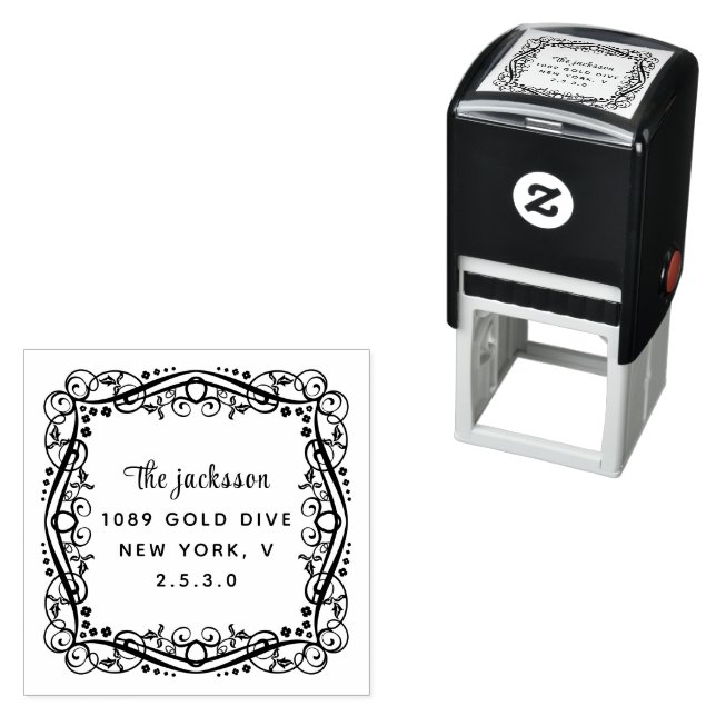 weddin Couple Names Simple Typography Wedding Self-inking Stamp (In Situ)