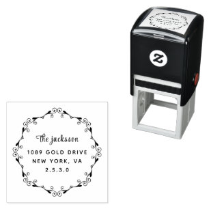 weddin Couple Names Simple Typography Wedding Self-inking Stamp