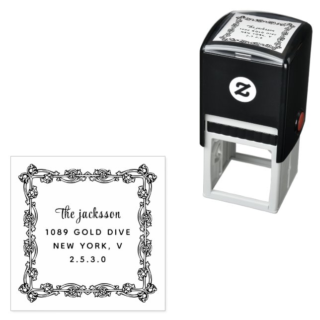 weddin Couple Names Simple Typography Wedding Self-inking Stamp (In Situ)
