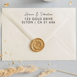 weddin Couple Names Simple Typography Wedding Self-inking Stamp