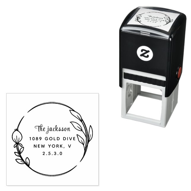 weddin Couple Names Simple Typography Wedding Self-inking Stamp (In Situ)