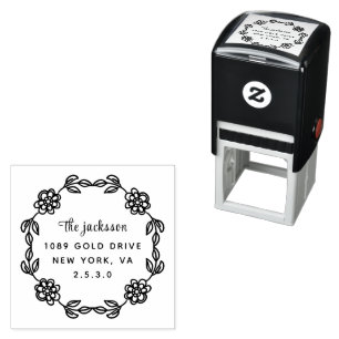 weddin Couple Names Simple Typography Wedding Self-inking Stamp