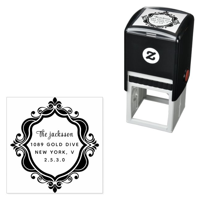 weddin Couple Names Simple Typography Wedding Self-inking Stamp (In Situ)
