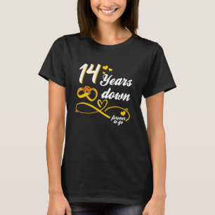 Wedding 14 Years Down Forever To Go Infinite Love T-Shirt