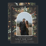 Wedding 1 photo arch watercolor botanical floral s save the date<br><div class="desc">Wedding save the date modern elegant watercolor dried botanical floral dark moody muted colours arch 1 photo invitation card.</div>
