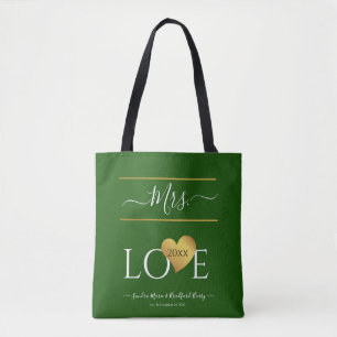 Wedding 1st first Christmas Name Mrs Large Chris Tote Bag