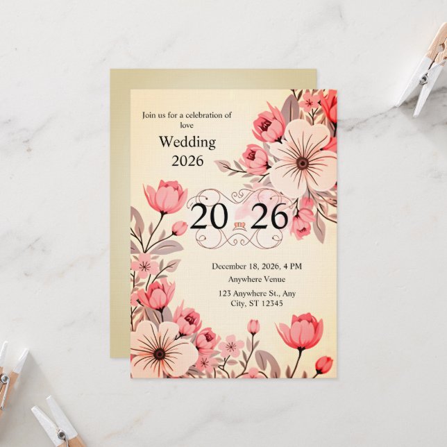 wedding 2026 invitation (Front/Back In Situ)