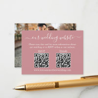 Wedding 2 QR RSVP Details Photo Dusty Rose