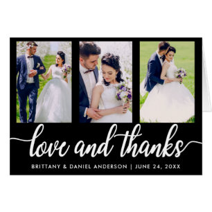 Wedding 3 Photo Love and Thanks Folded