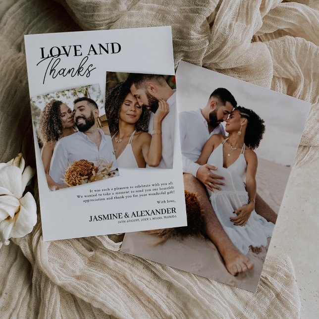 Wedding 3 Photo Thank You Card (Creator Uploaded)