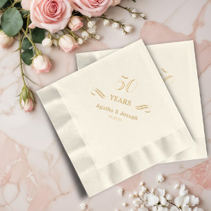 Wedding 50 Anniversary Foil Napkins