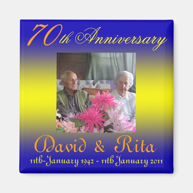 Wedding 70th Anniversary magnet (Front)