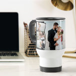 Wedding 7 Photo Collage with Zigzag Montage Travel Mug<br><div class="desc">Create your own wedding photo travel mug with 7 of your favourite pictures. The photo template is set up to create a photo collage with one main background photo, overlaid with the remaining photos in a montage of vertical zigzags down the sides. Your pictures are displayed in landscape format with...</div>