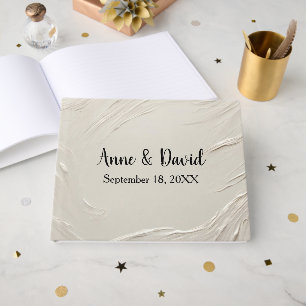 Wedding Abstract Ivory Texture Guest Book