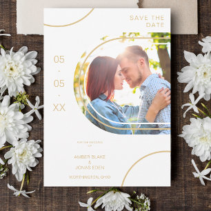 Wedding Abstract Shapes Photo Couple Golden Effect Save The Date