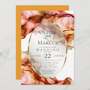 WEDDING Abstract Watercolor Autumn Colours 2 Invitation