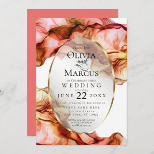 WEDDING   Abstract Watercolor Autumn Colours 3 Invitation