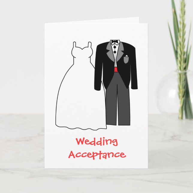 Wedding acceptance Bride & Groom Thank You Card (Front)