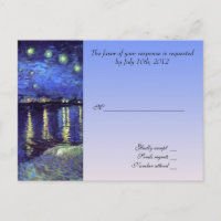wedding acceptance card, van gogh starry night