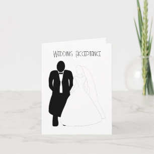 Wedding Acceptance Thank You Card Bride Groom