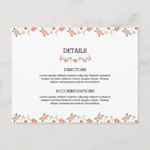 Wedding Accommodation Card