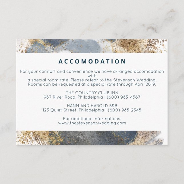 Wedding accomodation enclosure card (Front)
