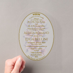 Wedding Acrylic Floral Elegant Minimalist Invitations