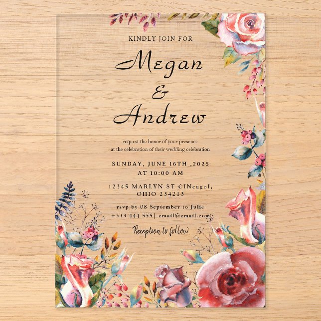 WEDDING Acrylic Invitations (Front)