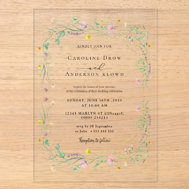 WEDDING Acrylic Invitations (Front)