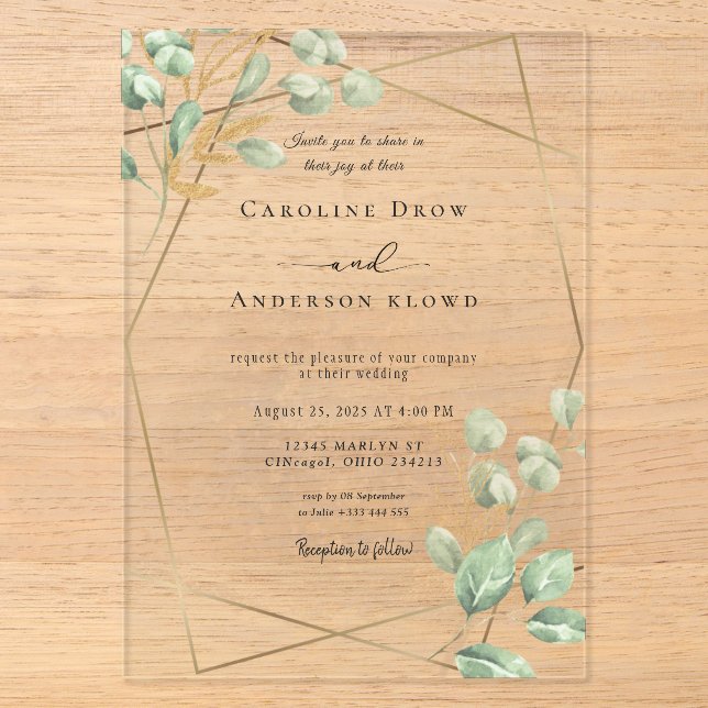 WEDDING Acrylic Invitations (Front)