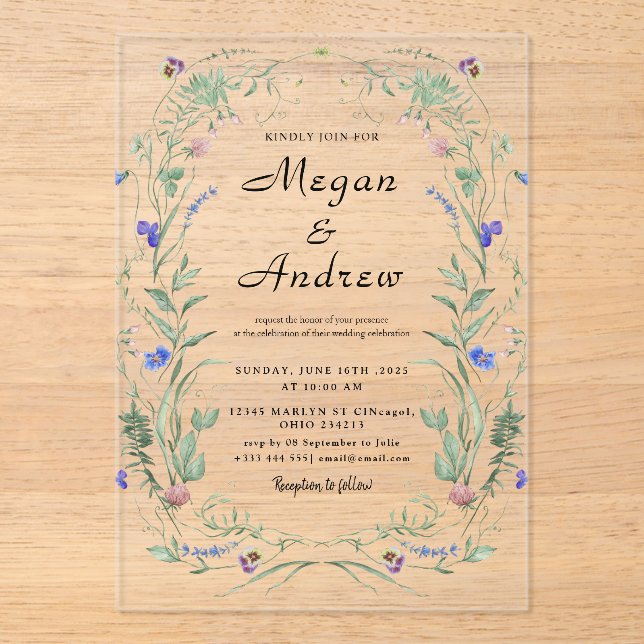 WEDDING Acrylic Invitations (Front)