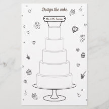 Wedding Activities Colouring Pages Design Cake
