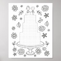 Wedding Activity Dot Game Colouring Page