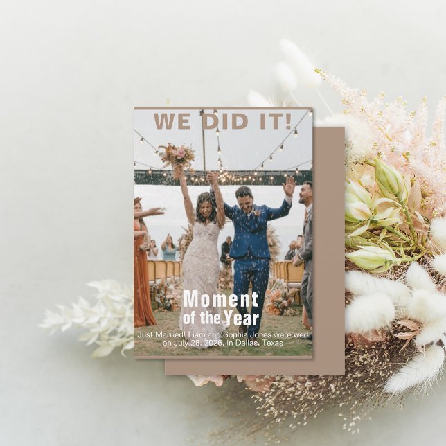 Wedding Add Photo Fun Magazine Cover Card (Wedding Add Photo Fun Magazine Cover Announcement Card (front and back))