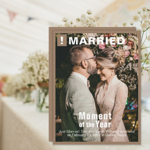 Wedding Add Photo Fun Magazine Cover Card