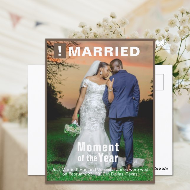 Wedding Add Photo Fun Magazine Cover Postcard (Creator Uploaded)
