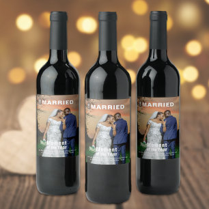 Wedding Add Photo Fun Magazine Cover Wine Label
